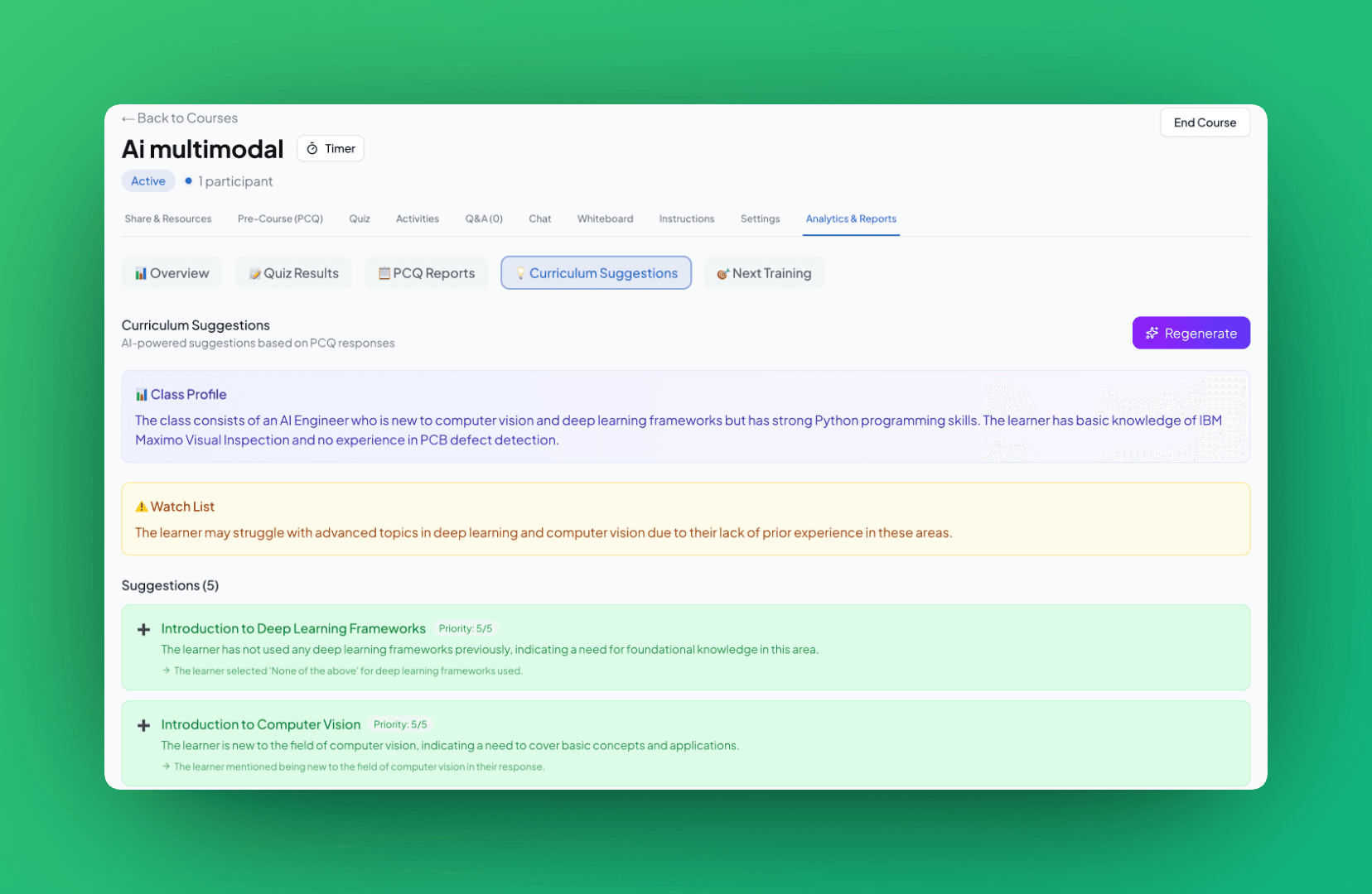 Curriculum Suggestions
